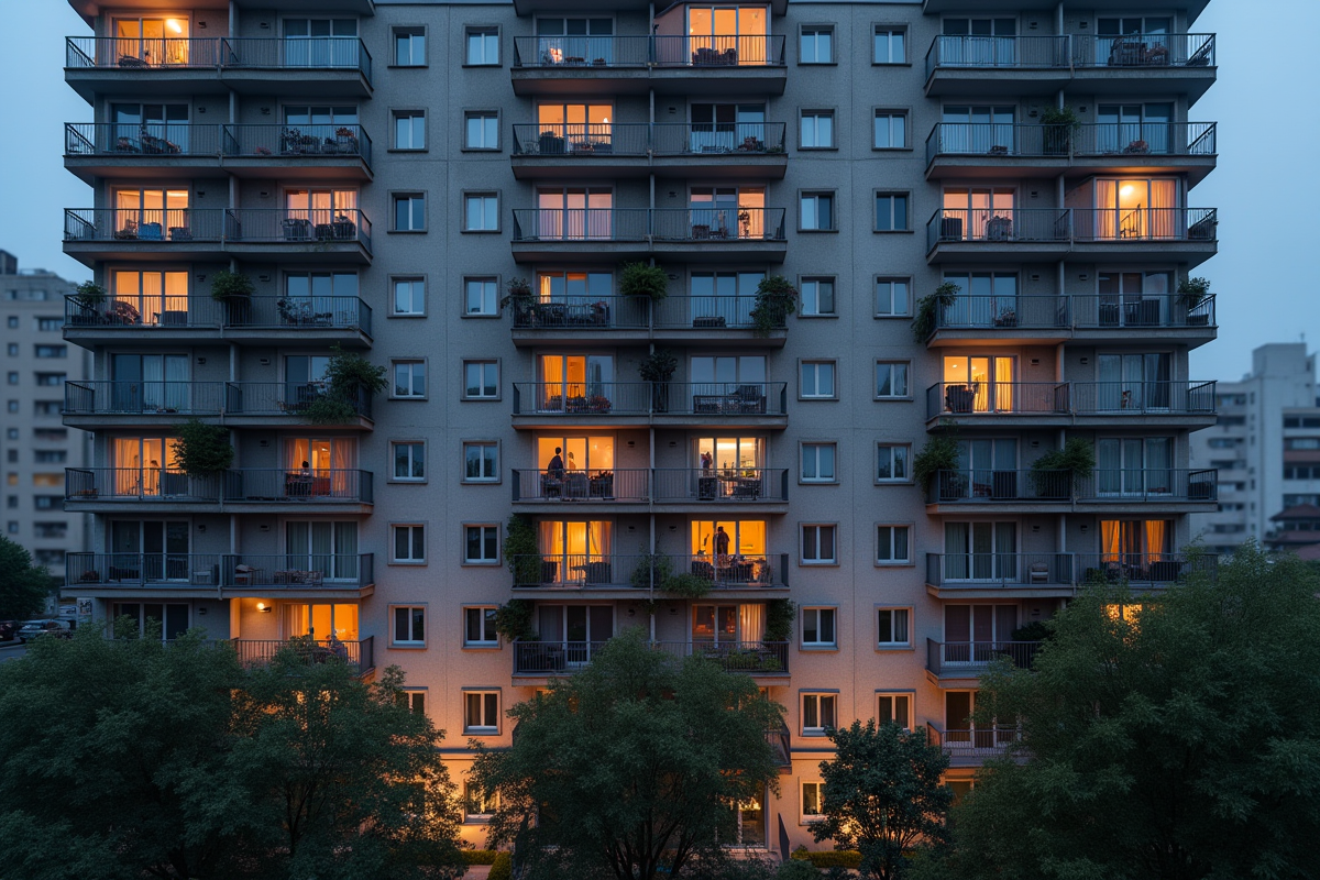 Vue extérieure d un appartement urbain en journée