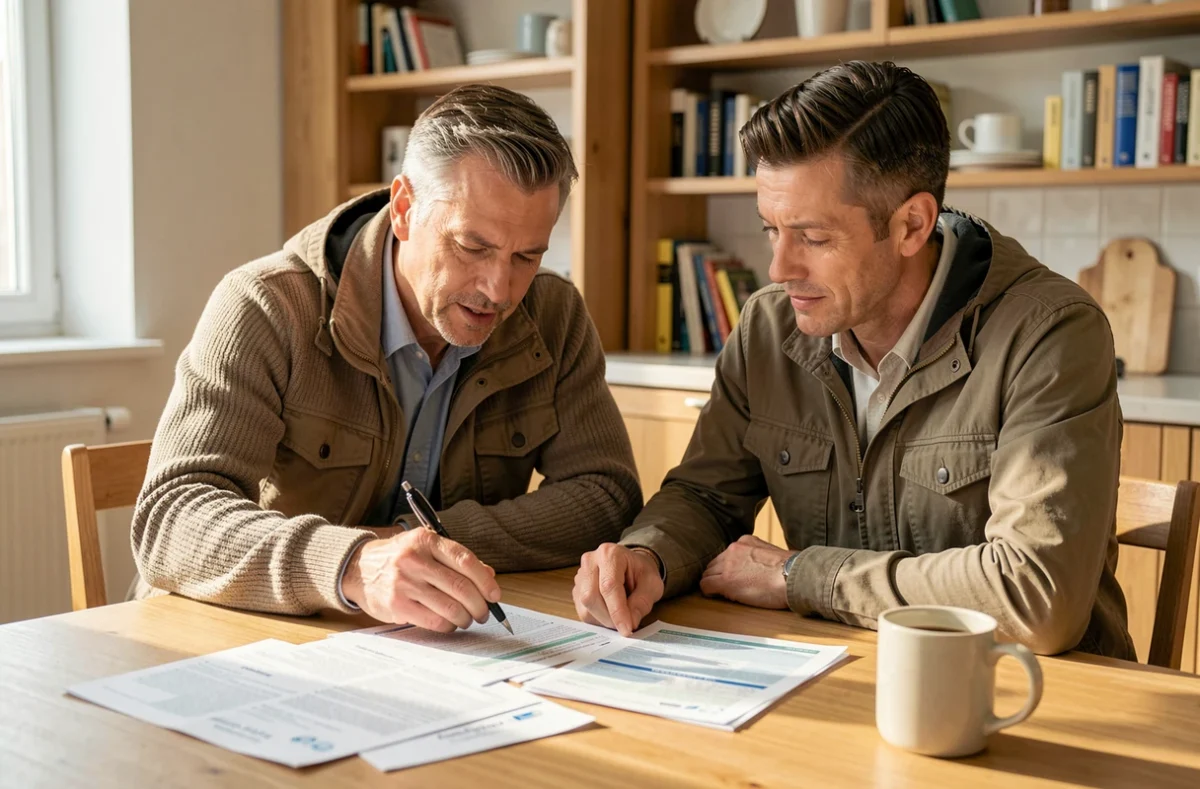 Couple comparant les garanties de leur contrat d'assurance voyage à domicile avant de partir en voyage
