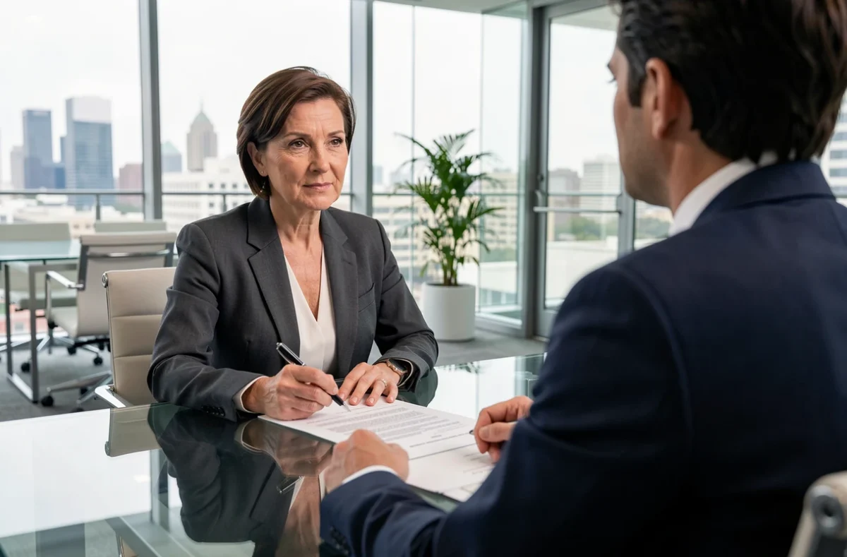 Femme consultant un conseiller en gestion de patrimoine pour revendre ses parts de SCPI sans perte financière