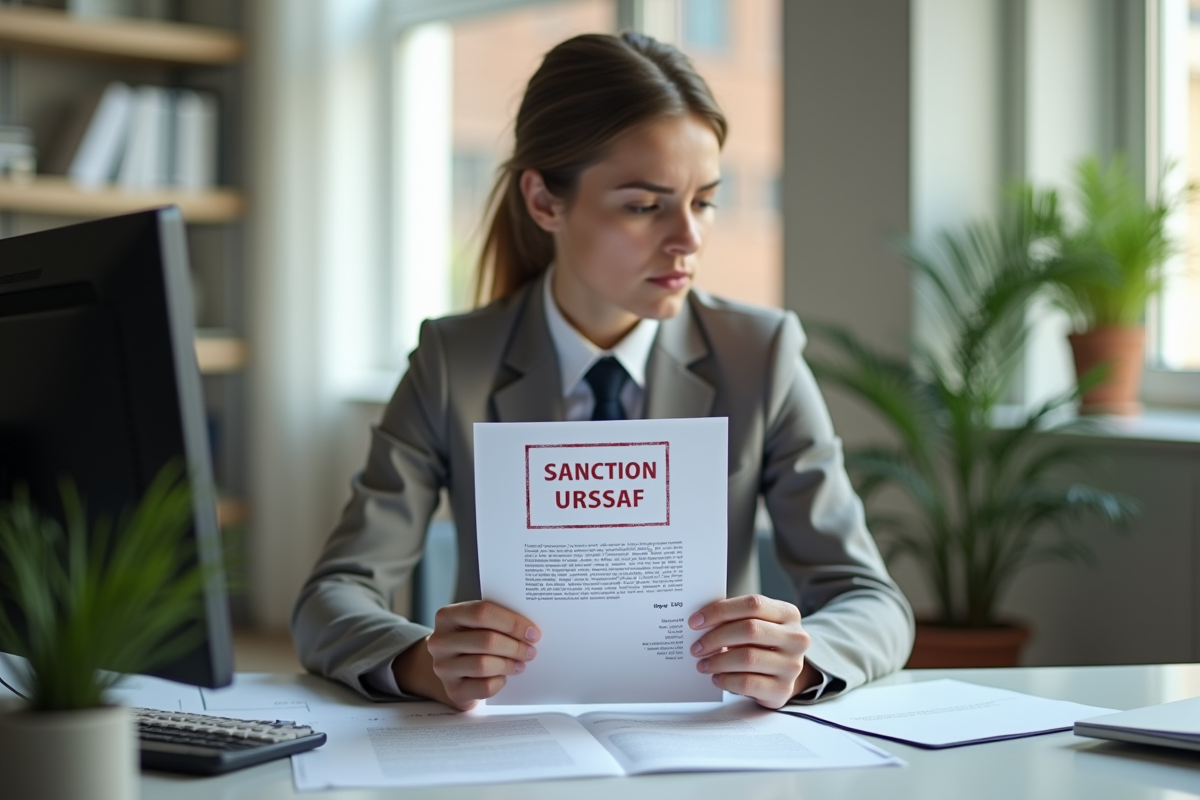 Employé lisant une lettre officielle Urssaf