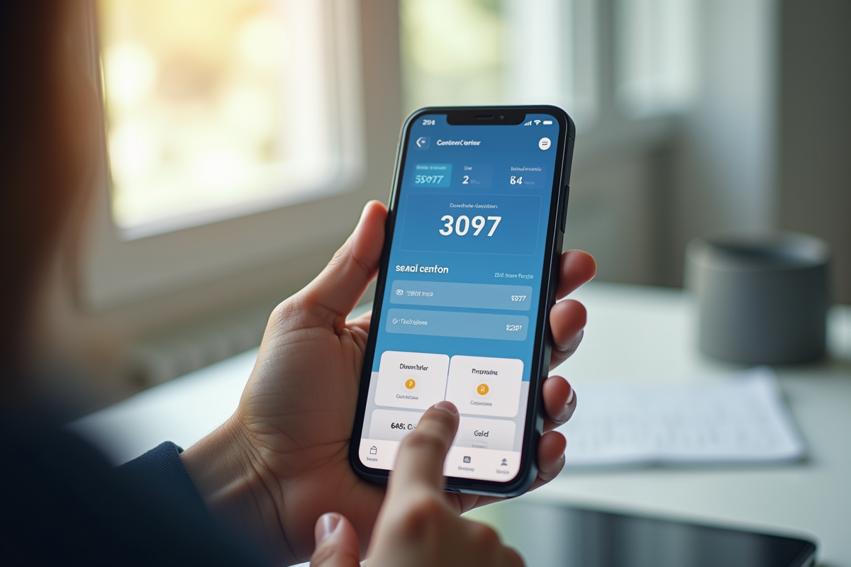 Personne tenant un smartphone affichant le numéro 3979 d'une assistance